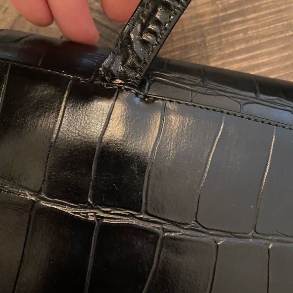 Vintage 1950s Lennox “Croc” Black Leather Handbag - Picture 6 of 11